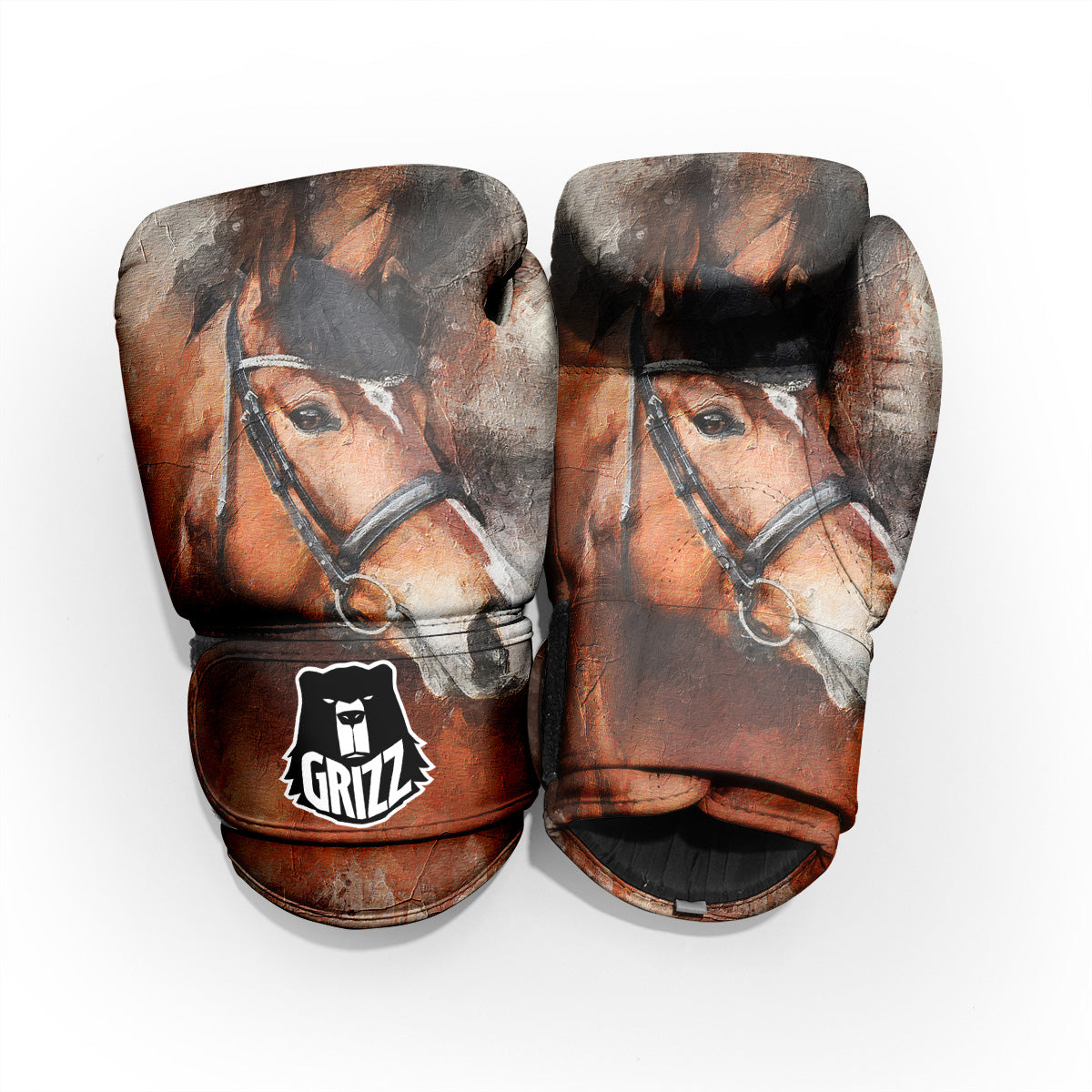 Painting Brown Horse Print Pro Boxing Glove