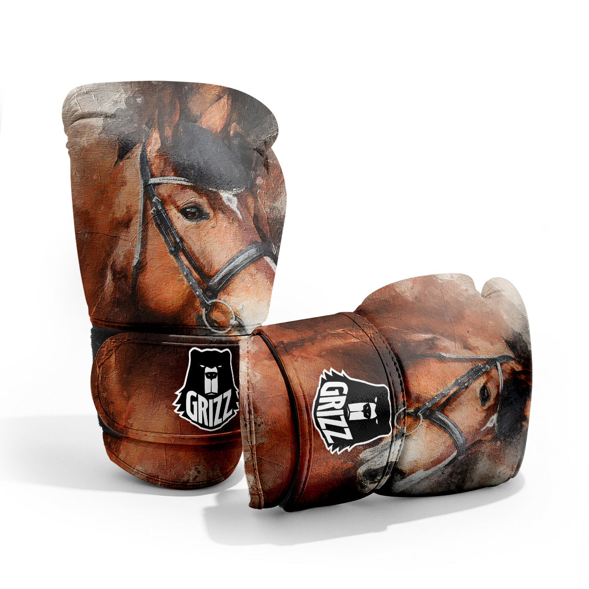 Painting Brown Horse Print Pro Boxing Glove