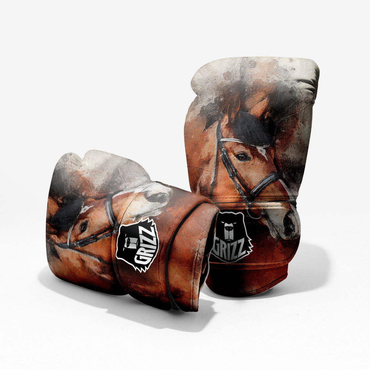 Painting Brown Horse Print Pro Boxing Glove