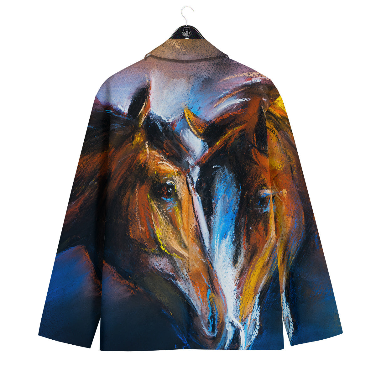 Painting Couple Horses Print Men's Sport Coat-grizzshop