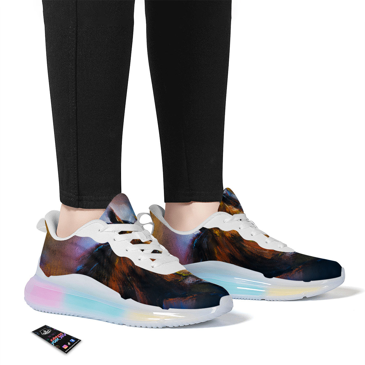 Painting Couple Horses Print Running Sneakers-grizzshop