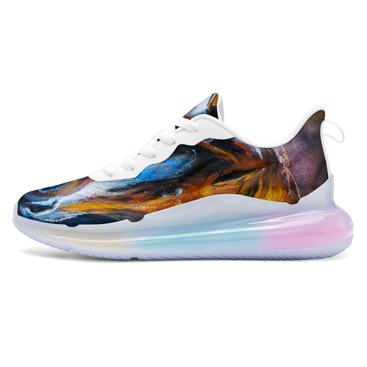 Painting Couple Horses Print Running Sneakers-grizzshop