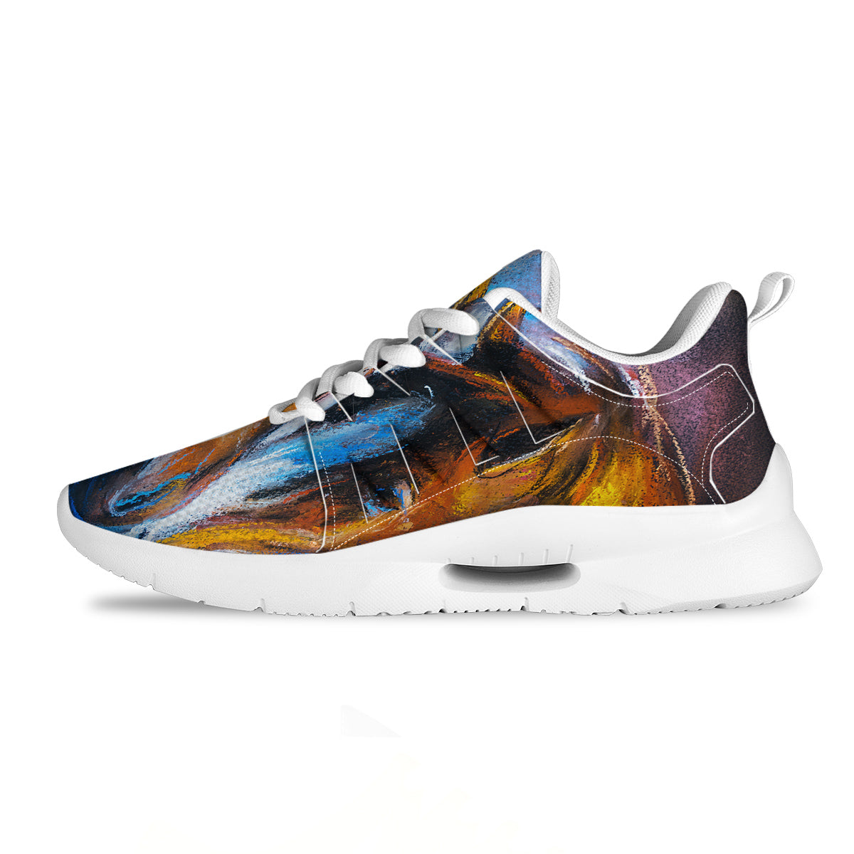 Painting Couple Horses Print Tennis Shoes-grizzshop