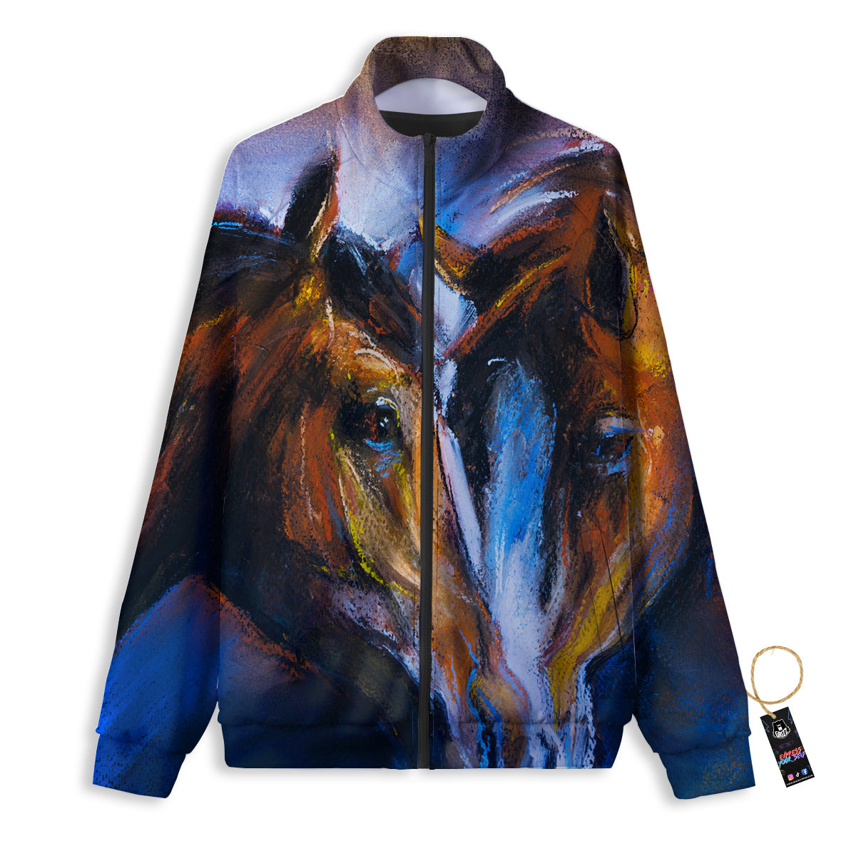 Painting Couple Horses Print Track Jacket-grizzshop