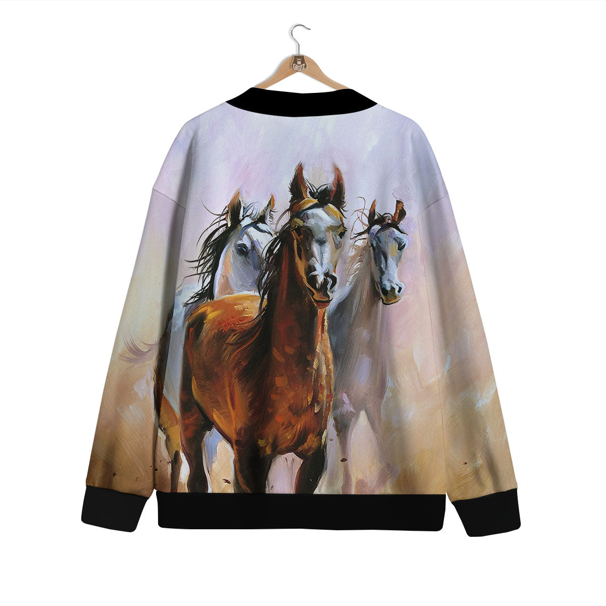 Painting Horse Vintage Print Cardigan-grizzshop