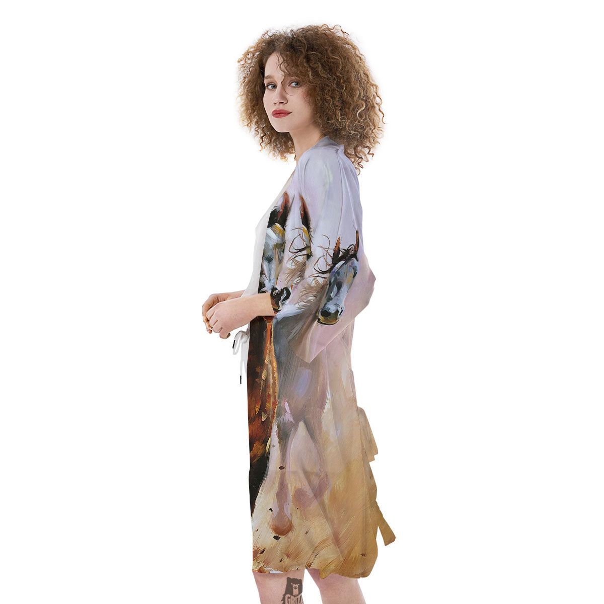 Painting Horse Vintage Print Kimono-grizzshop