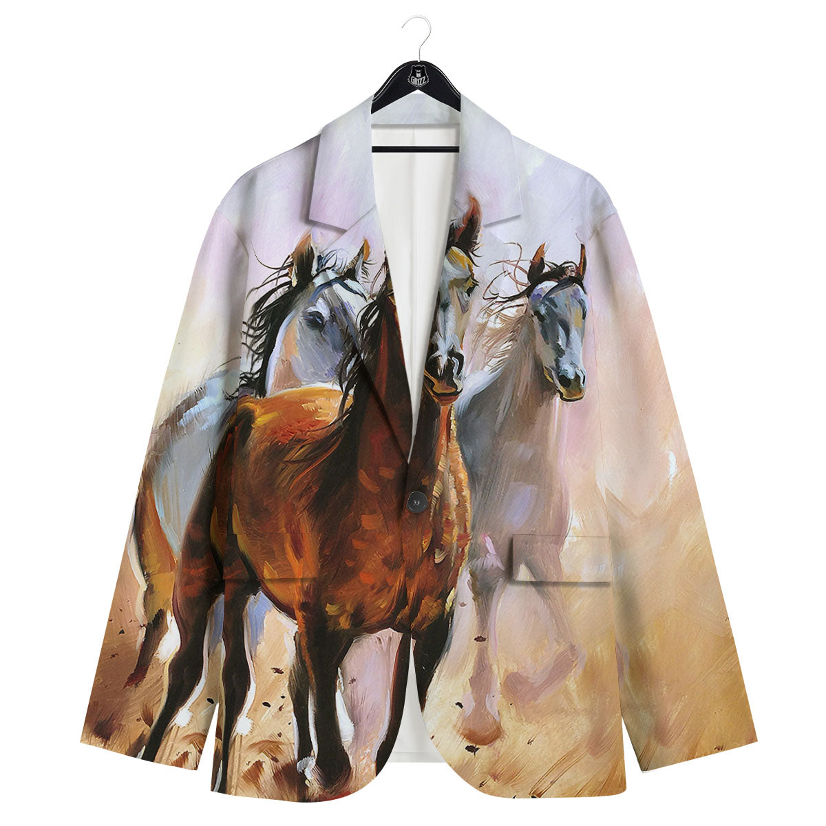 Painting Horse Vintage Print Men's Sport Coat-grizzshop