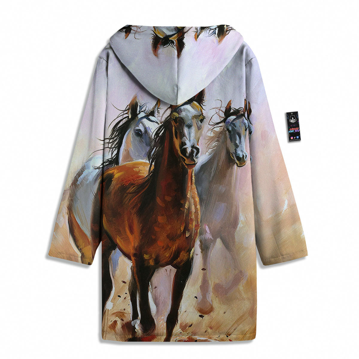Painting Horse Vintage Print Men's Windbreaker Jacket-grizzshop