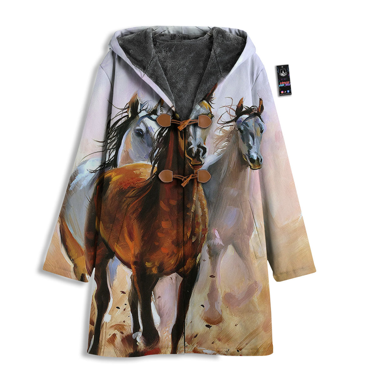 Painting Horse Vintage Print Men's Windbreaker Jacket-grizzshop