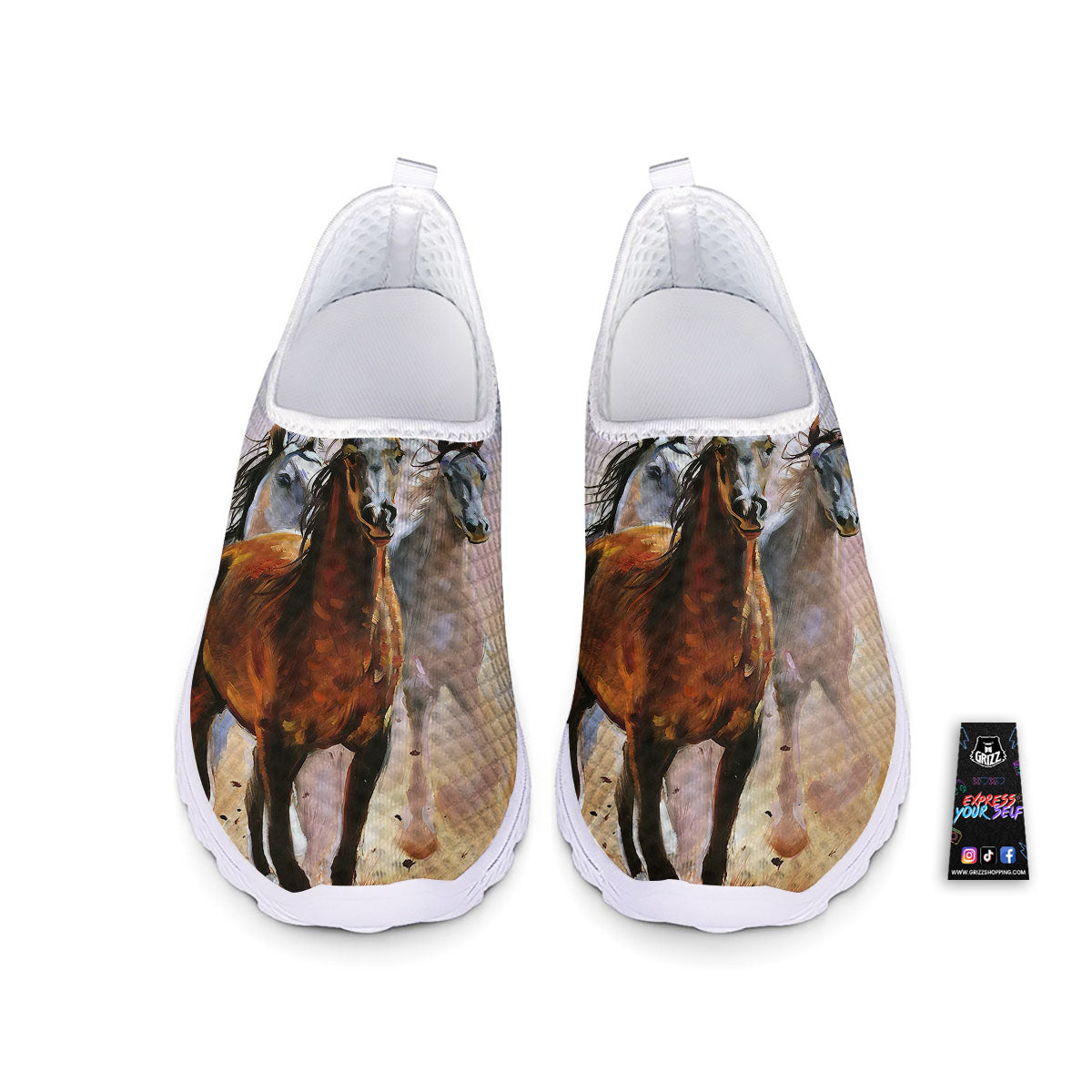 Painting Horse Vintage Print Nurse Shoes-grizzshop