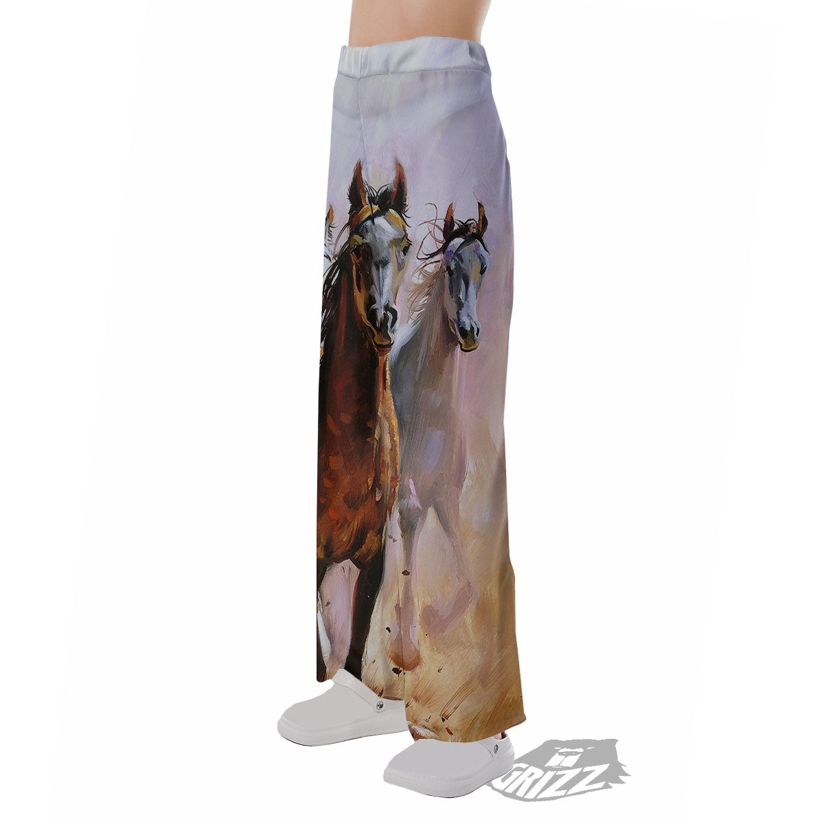 Painting Horse Vintage Print Pajama Pants-grizzshop