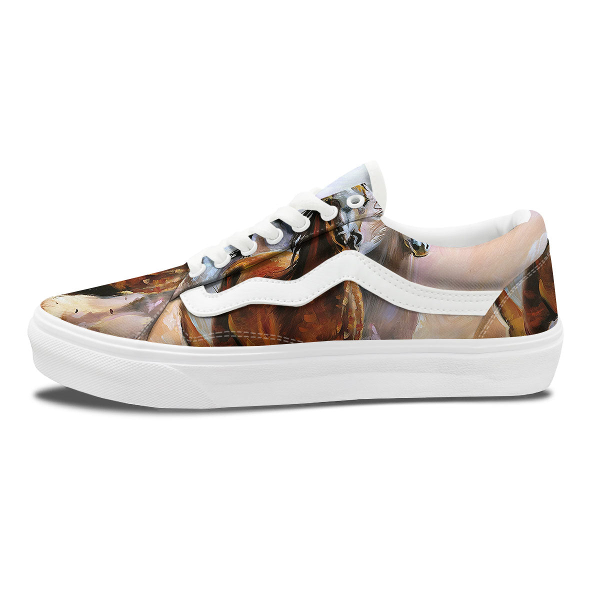 Painting Horse Vintage Print Skate Shoes-grizzshop