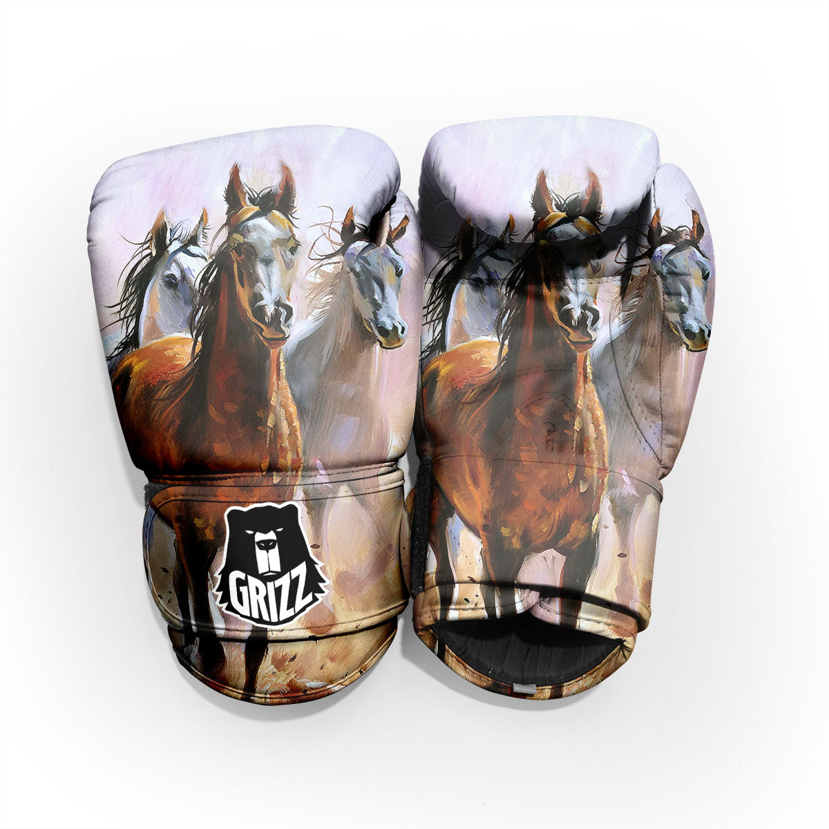 Painting Horse Vintage Print Pro Boxing Glove