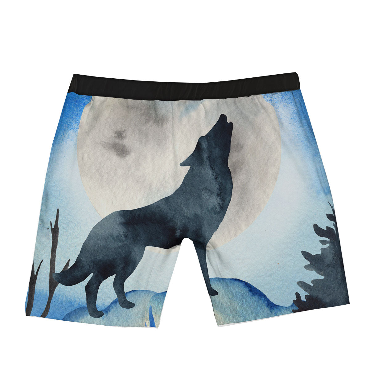Painting Howling Wolf Snowy Print Boxer Briefs-grizzshop