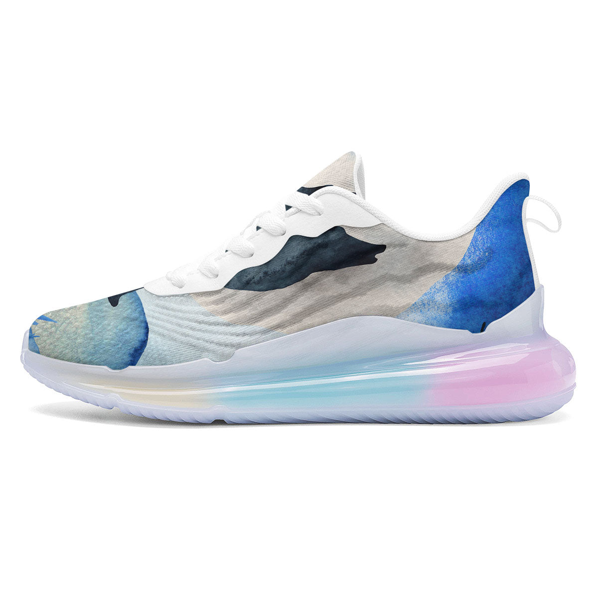 Painting Howling Wolf Snowy Print Running Sneakers-grizzshop