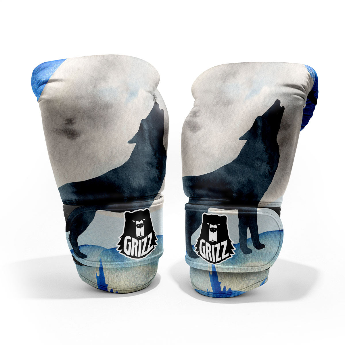 Painting Howling Wolf Snowy Print Pro Boxing Glove