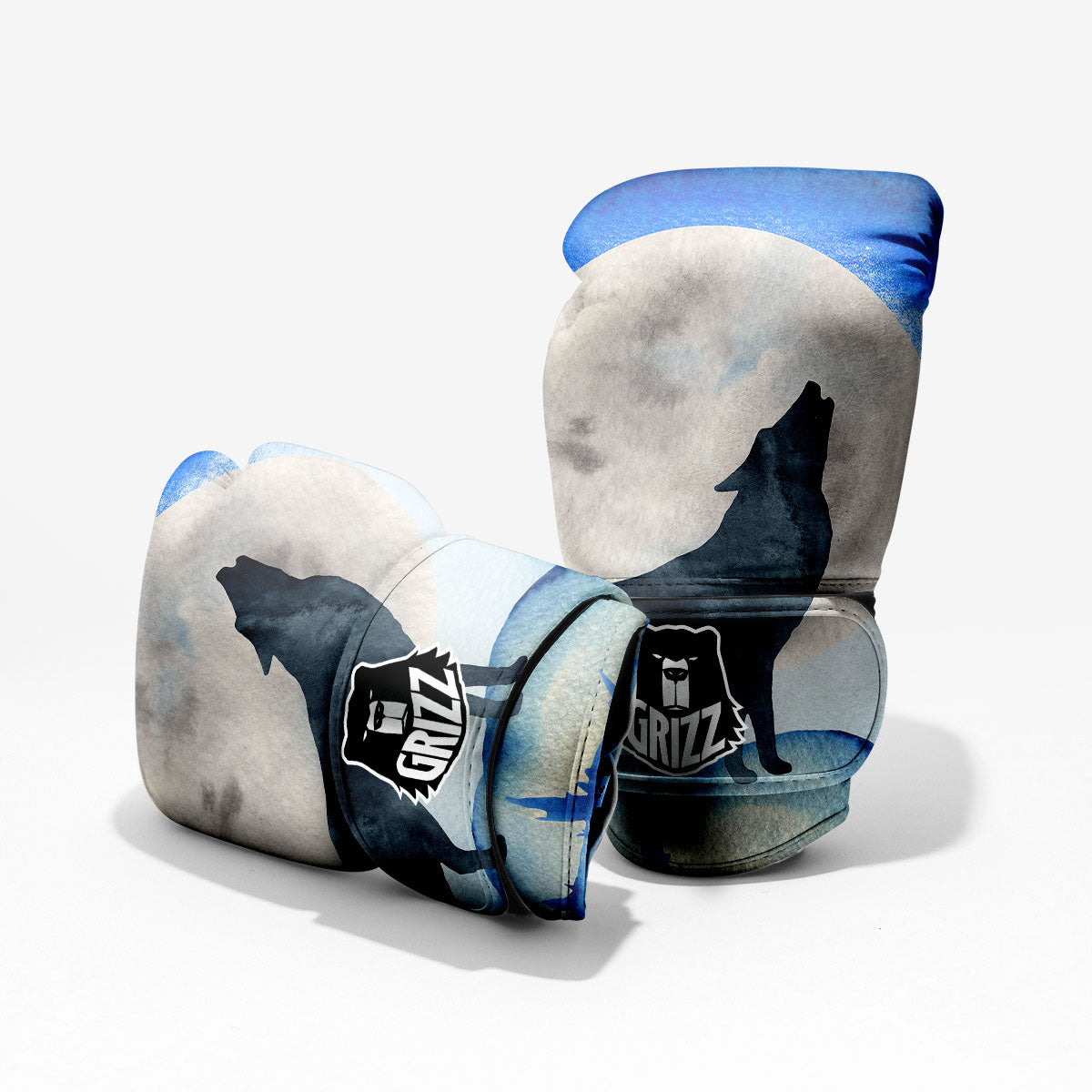 Painting Howling Wolf Snowy Print Pro Boxing Glove