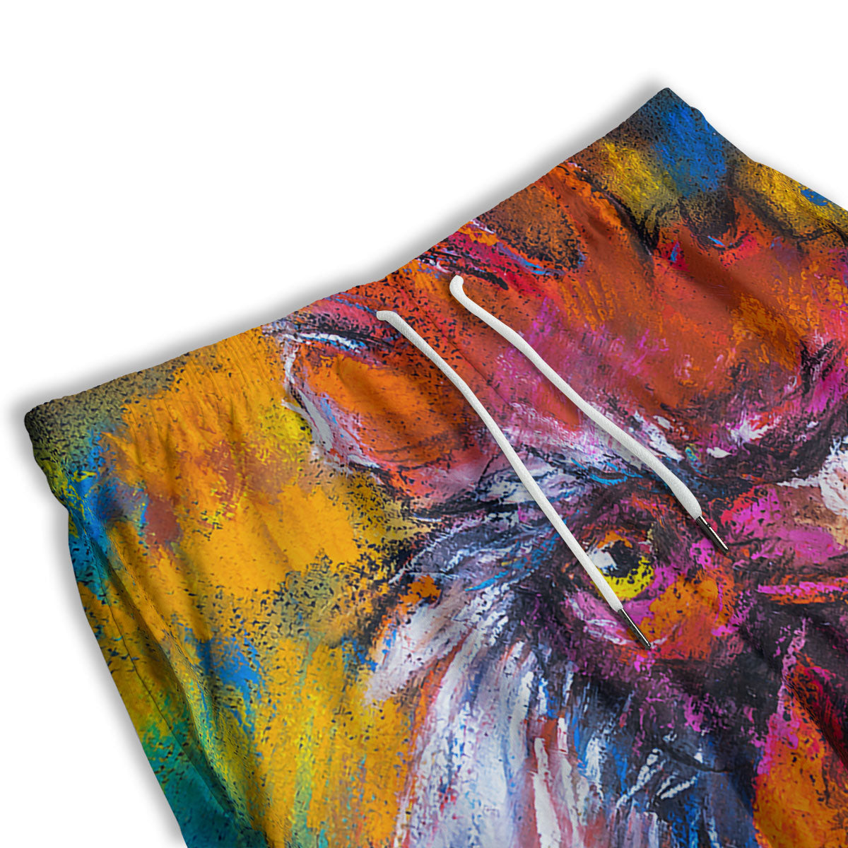 Painting Rooster Print Men's Athletic Shorts