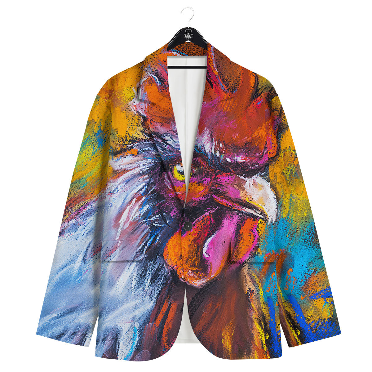 Painting Rooster Print Men's Sport Coat-grizzshop