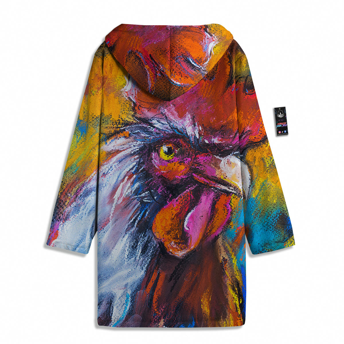 Painting Rooster Print Men's Windbreaker Jacket-grizzshop
