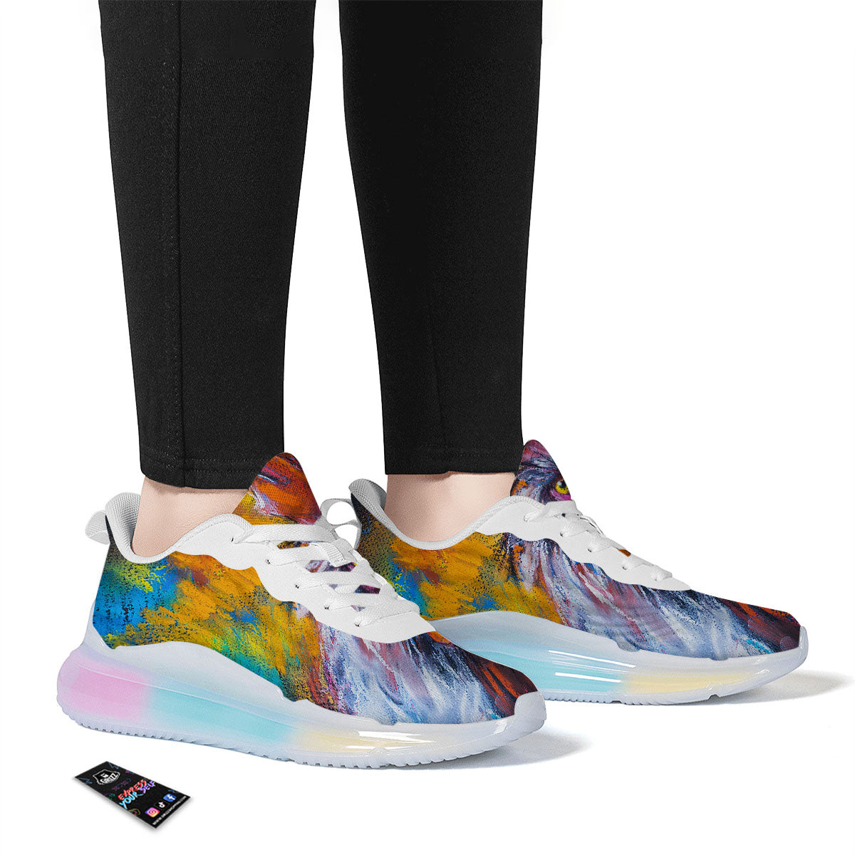 Painting Rooster Print Running Sneakers-grizzshop