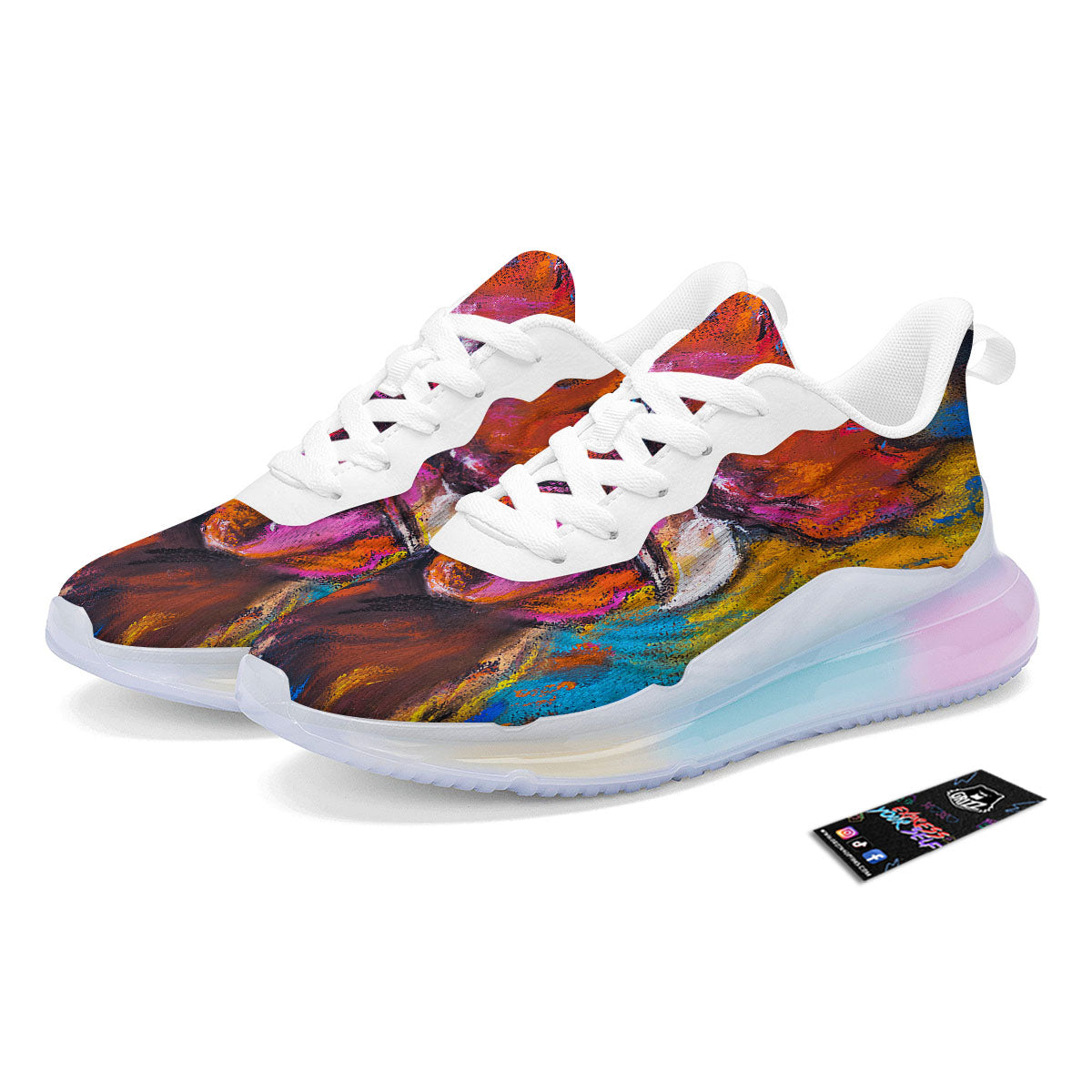 Painting Rooster Print Running Sneakers-grizzshop
