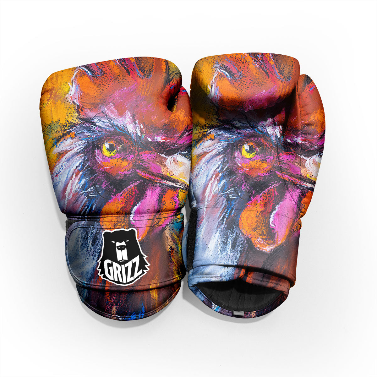 Painting Rooster Print Pro Boxing Glove