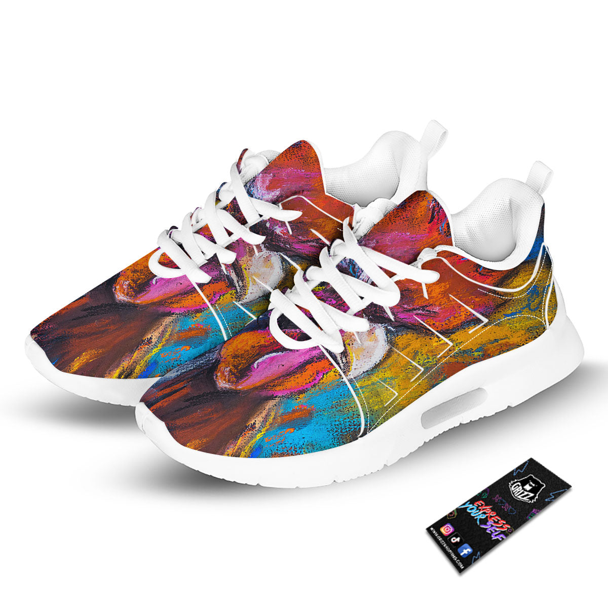 Painting Rooster Print Tennis Shoes-grizzshop