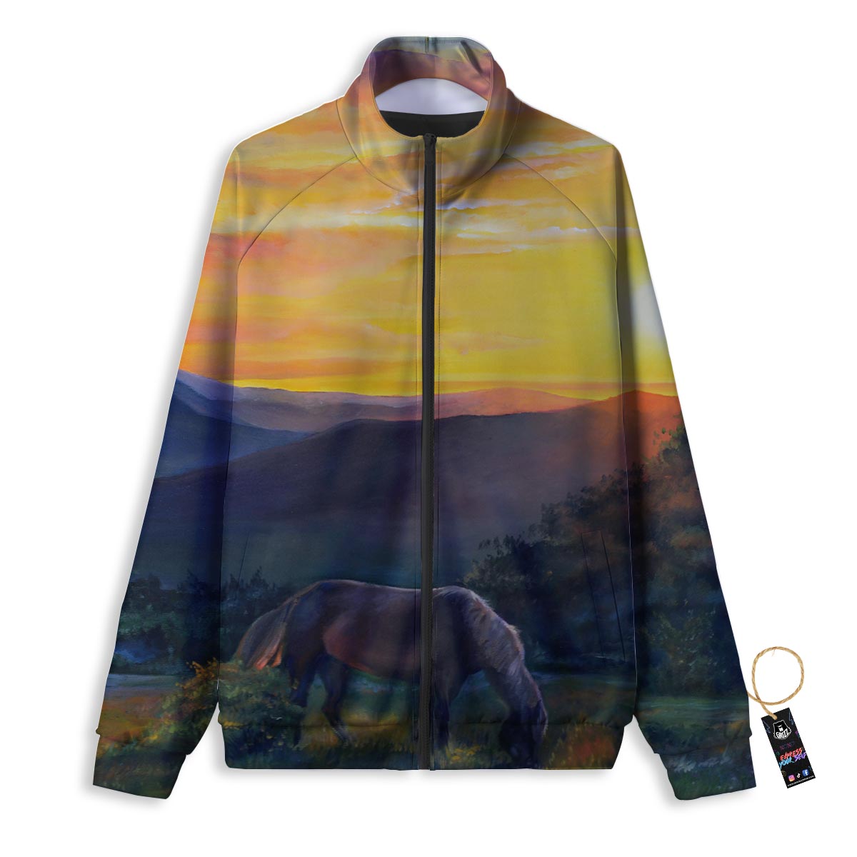 Painting Rooster Print Track Jacket-grizzshop