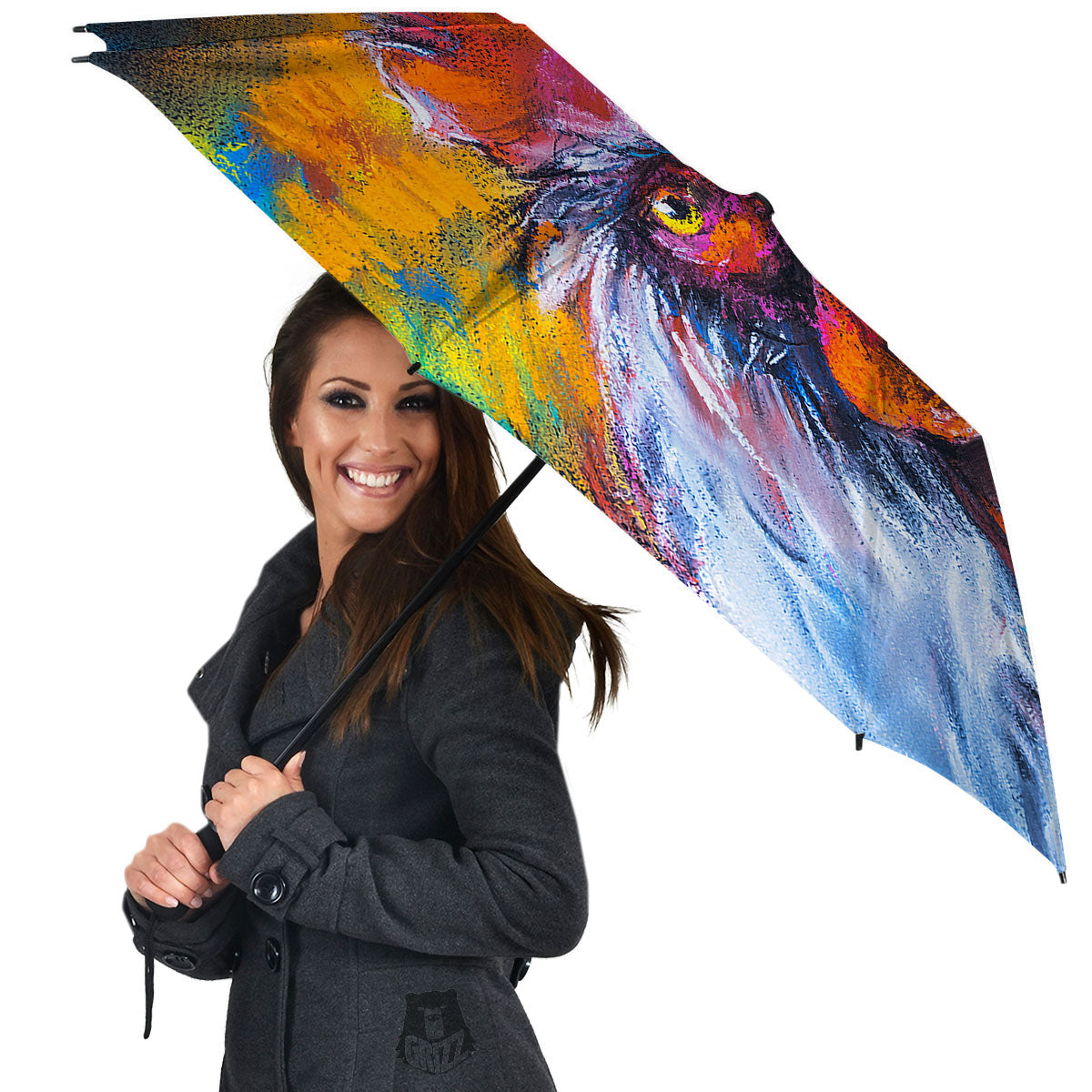 Painting Rooster Print Umbrella-grizzshop