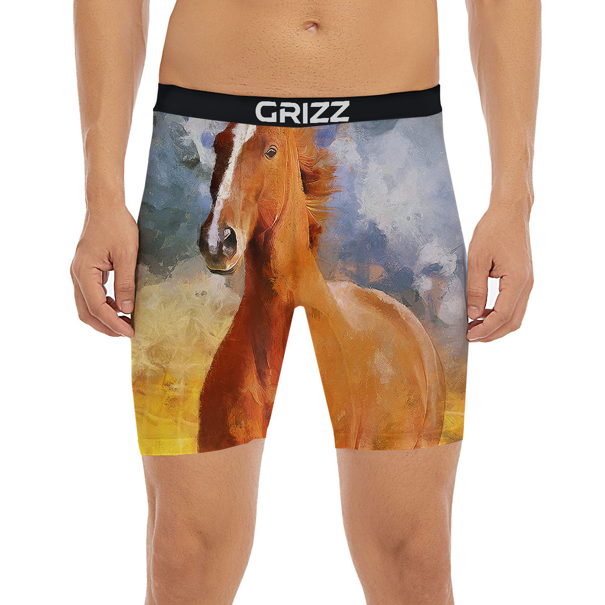 Painting Running Horses Print Boxer Briefs-grizzshop