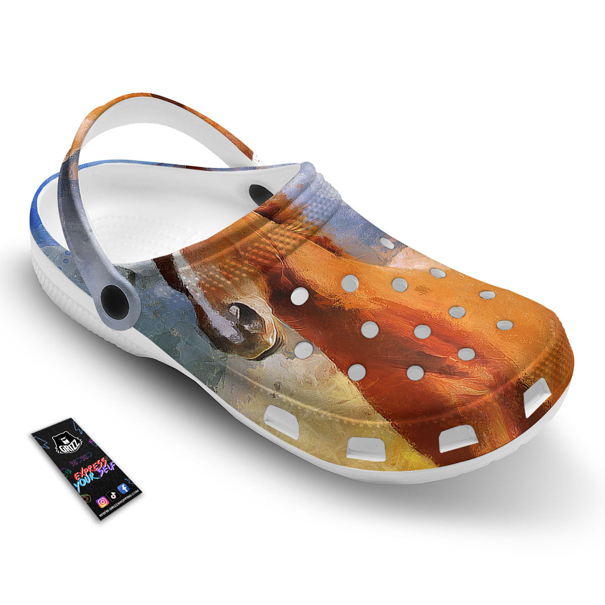 Painting Running Horses Print Clog-grizzshop