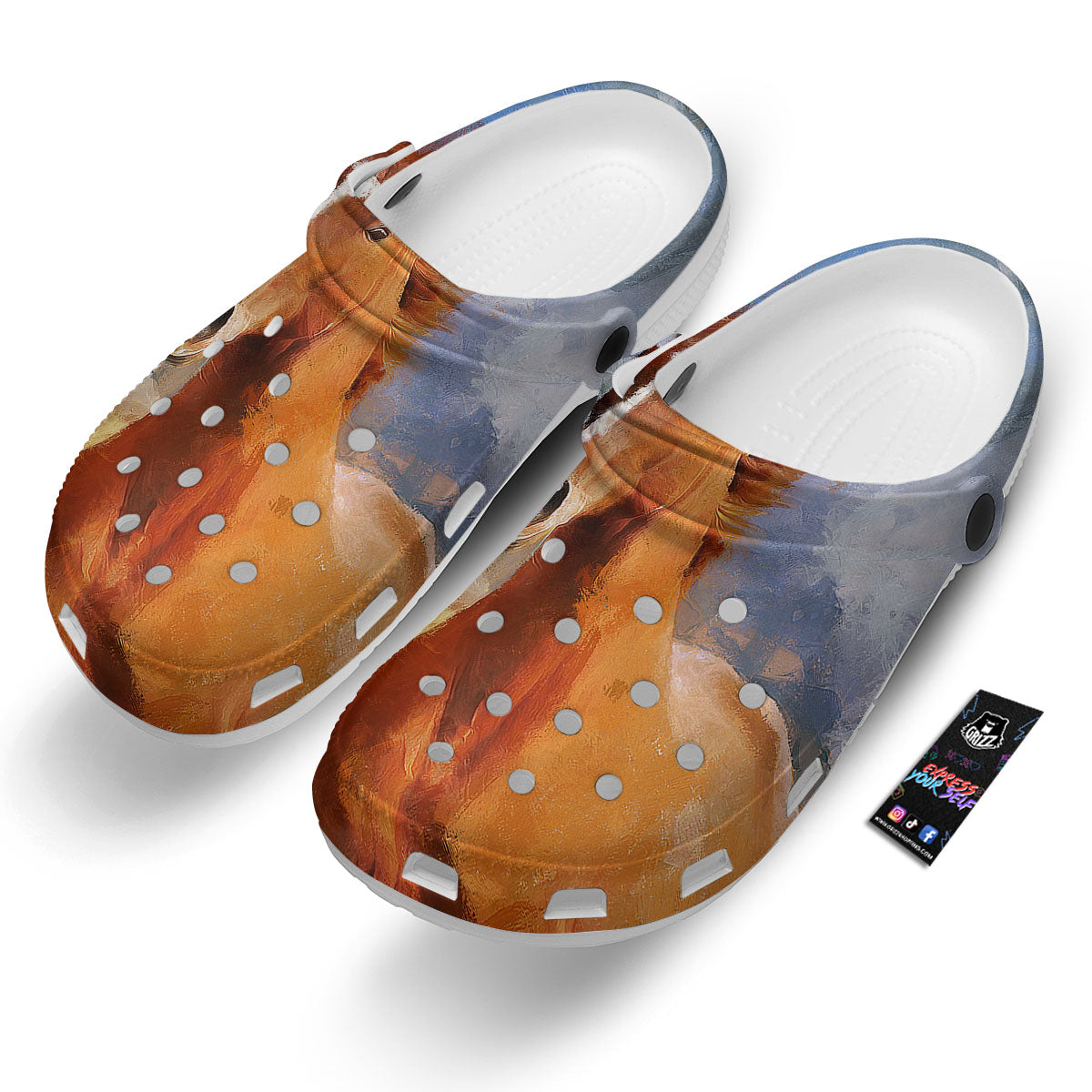 Painting Running Horses Print Clog-grizzshop