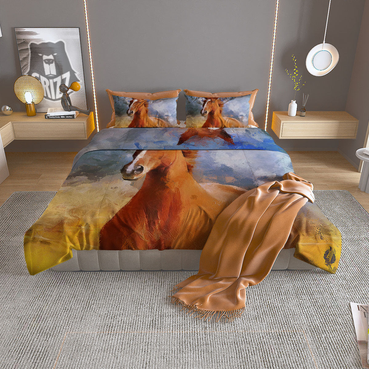 Painting Tiger Print Duvet Cover Bedding Set
