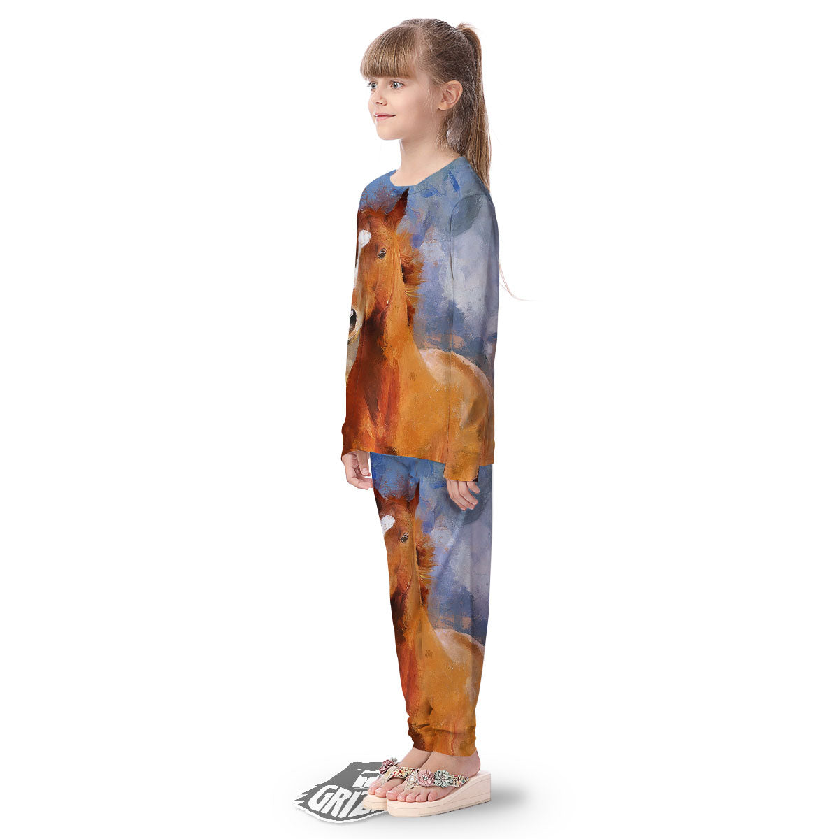 Painting Running Horses Print Kid's Pajamas-grizzshop