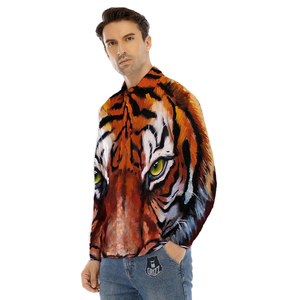 Painting Running Horses Print Men's Dress Shirts-grizzshop