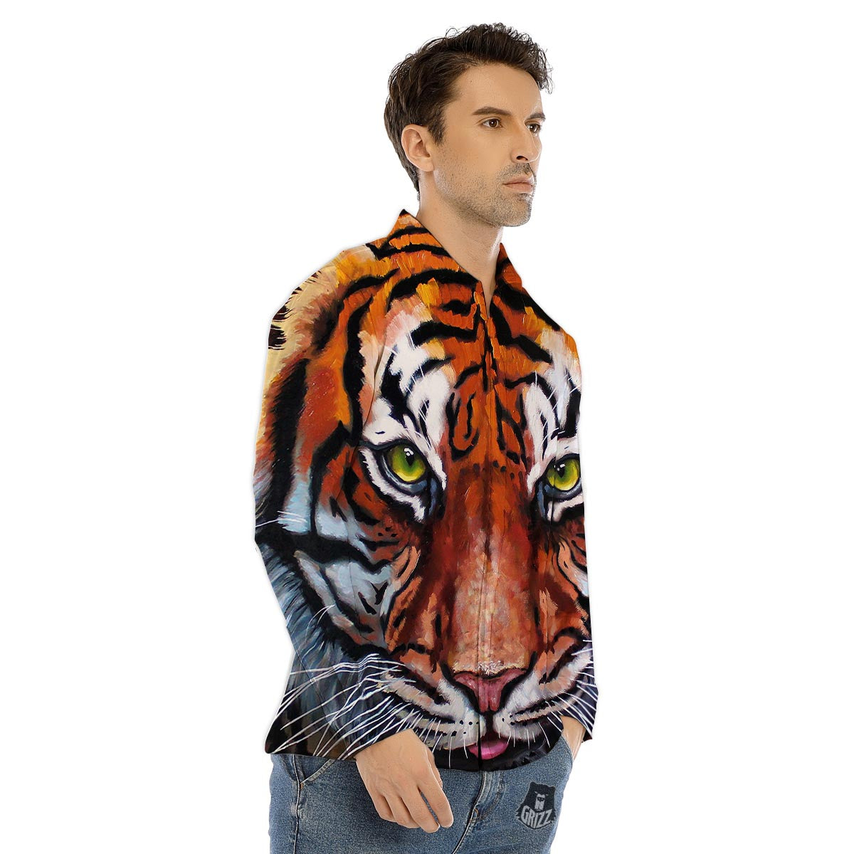 Painting Running Horses Print Men's Dress Shirts-grizzshop