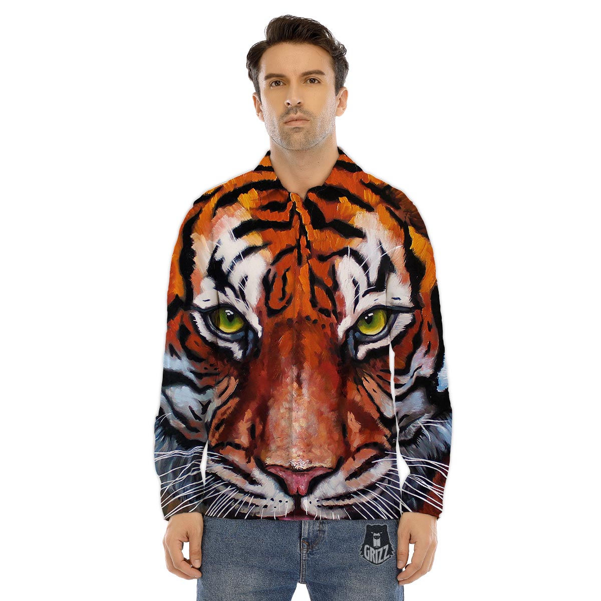 Painting Running Horses Print Men's Dress Shirts-grizzshop
