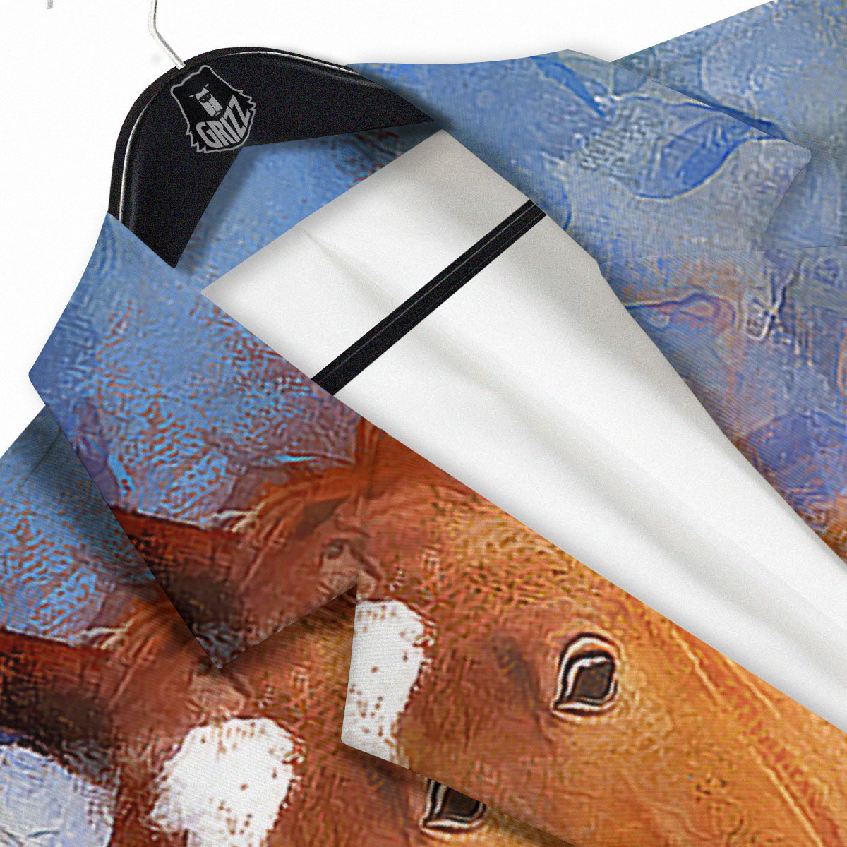 Painting Running Horses Print Men's Sport Coat-grizzshop