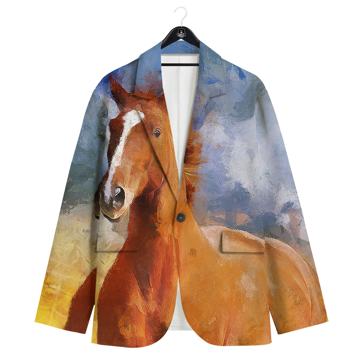 Painting Running Horses Print Men's Sport Coat-grizzshop
