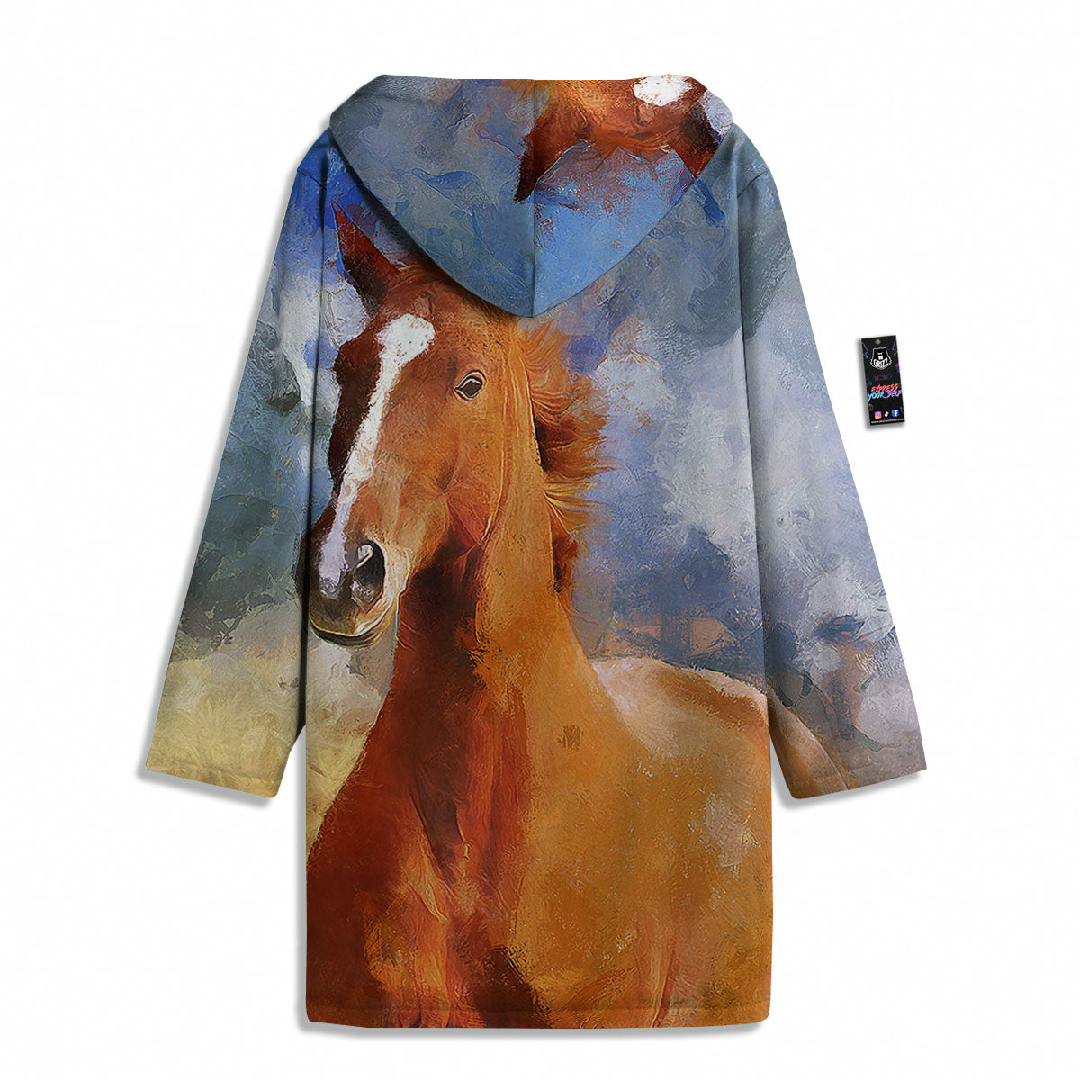 Painting Running Horses Print Men's Windbreaker Jacket-grizzshop