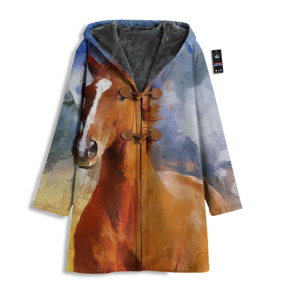 Painting Running Horses Print Men's Windbreaker Jacket-grizzshop