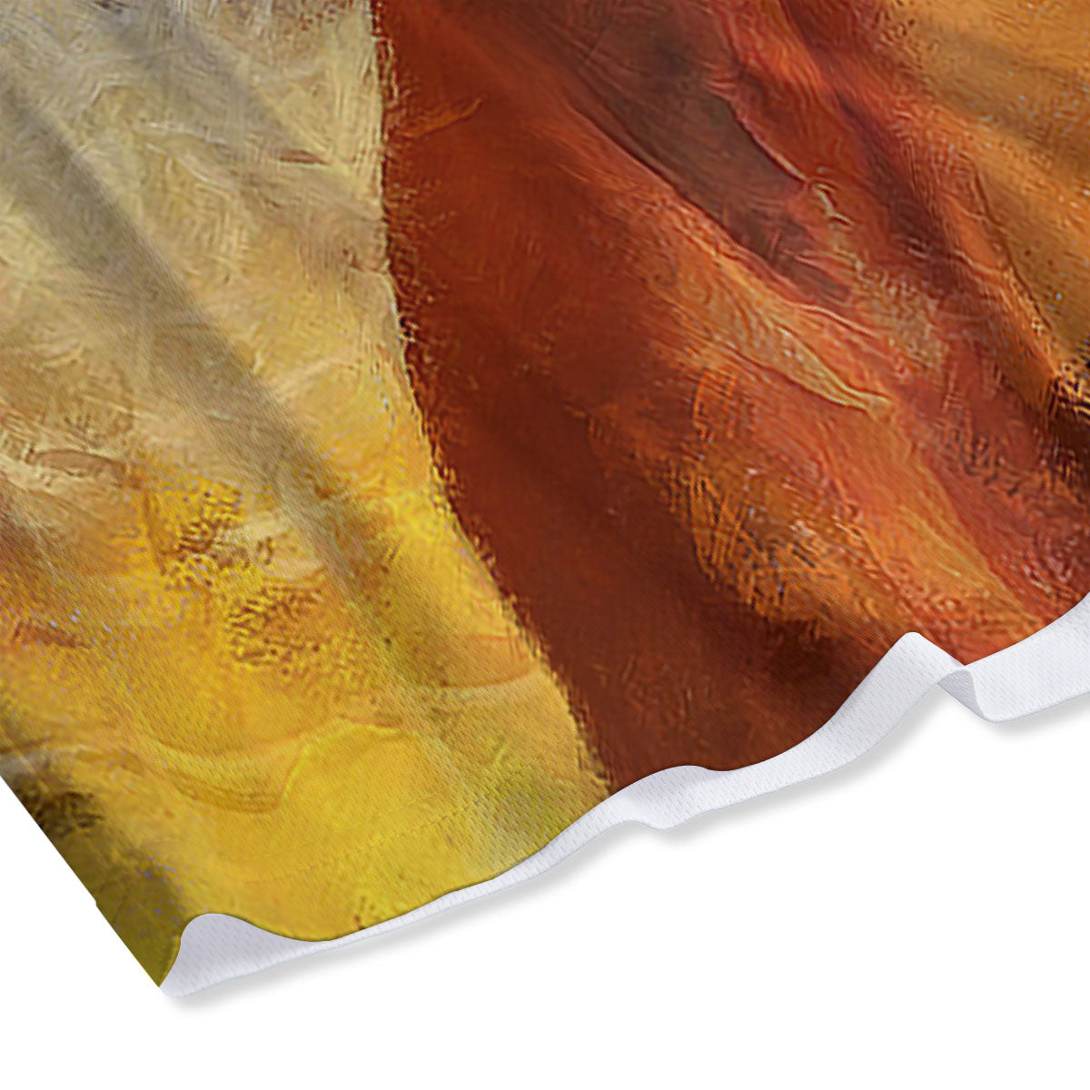 Painting Running Horses Print Mesh Shorts