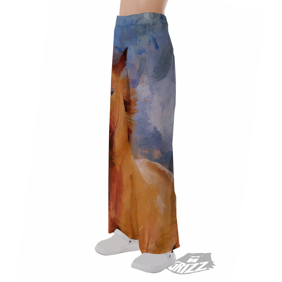 Painting Running Horses Print Pajama Pants-grizzshop