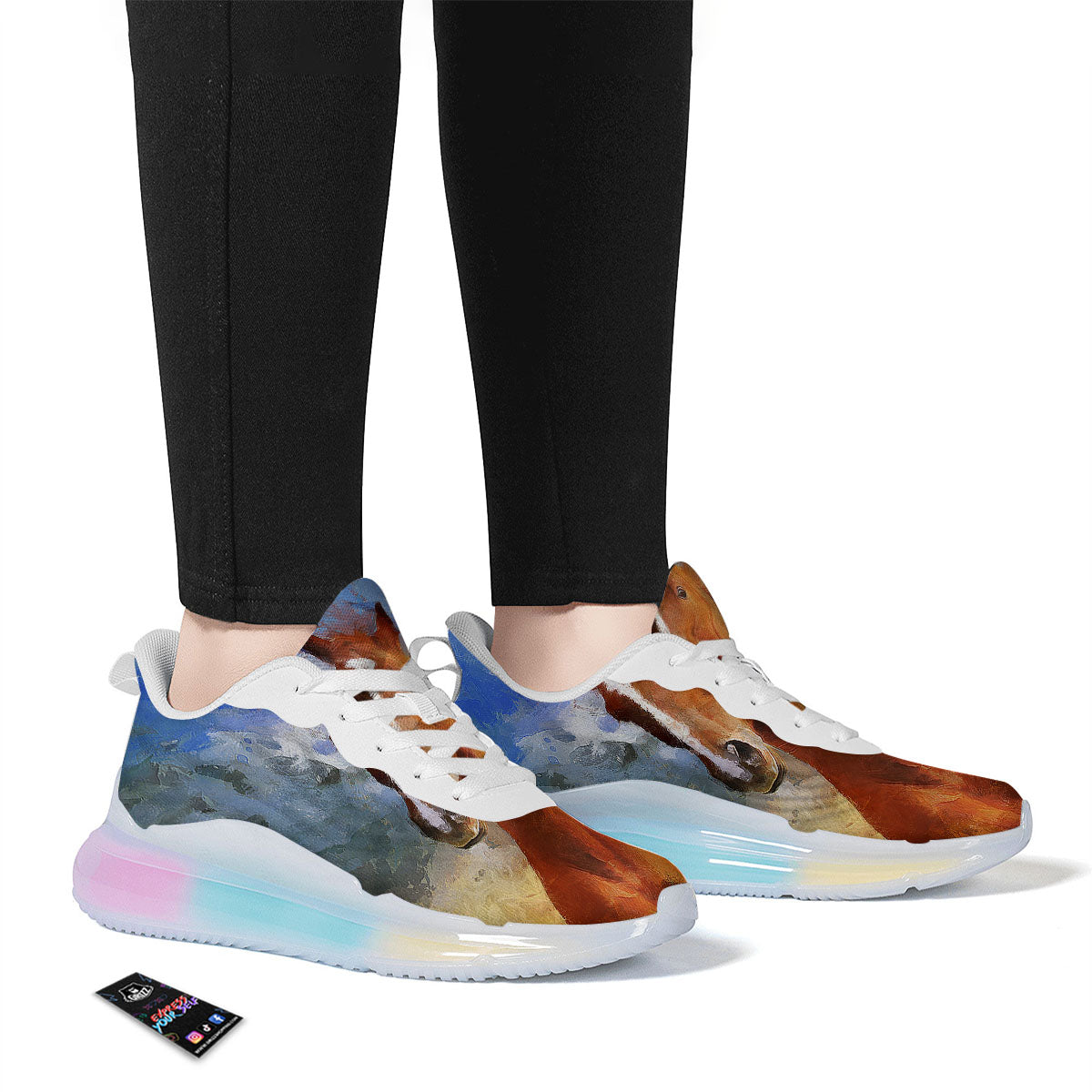 Painting Running Horses Print Running Sneakers-grizzshop