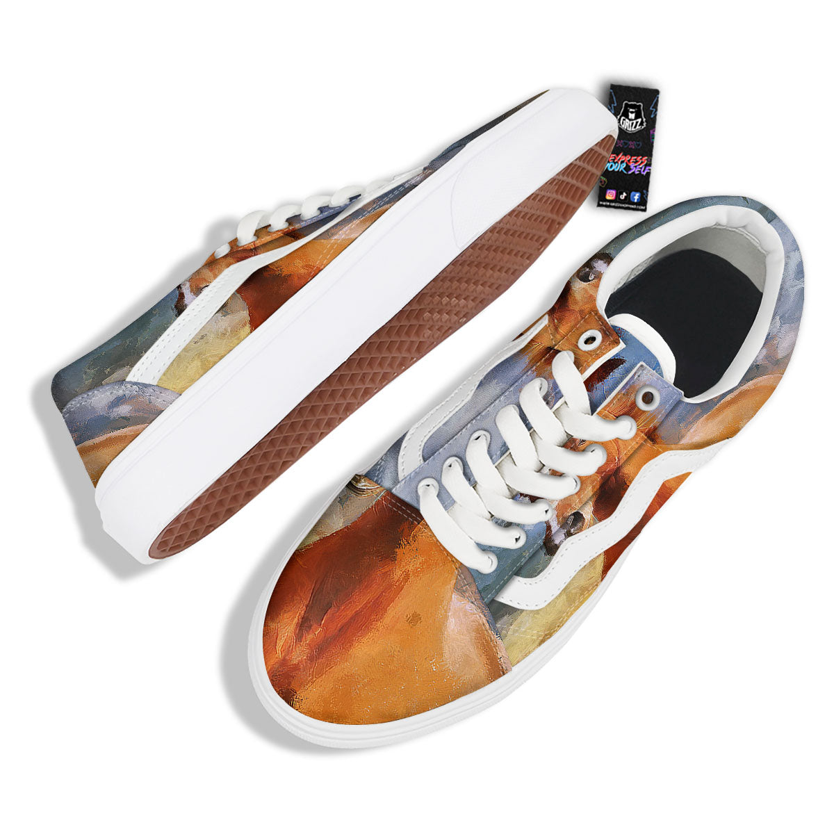 Painting Running Horses Print Skate Shoes-grizzshop