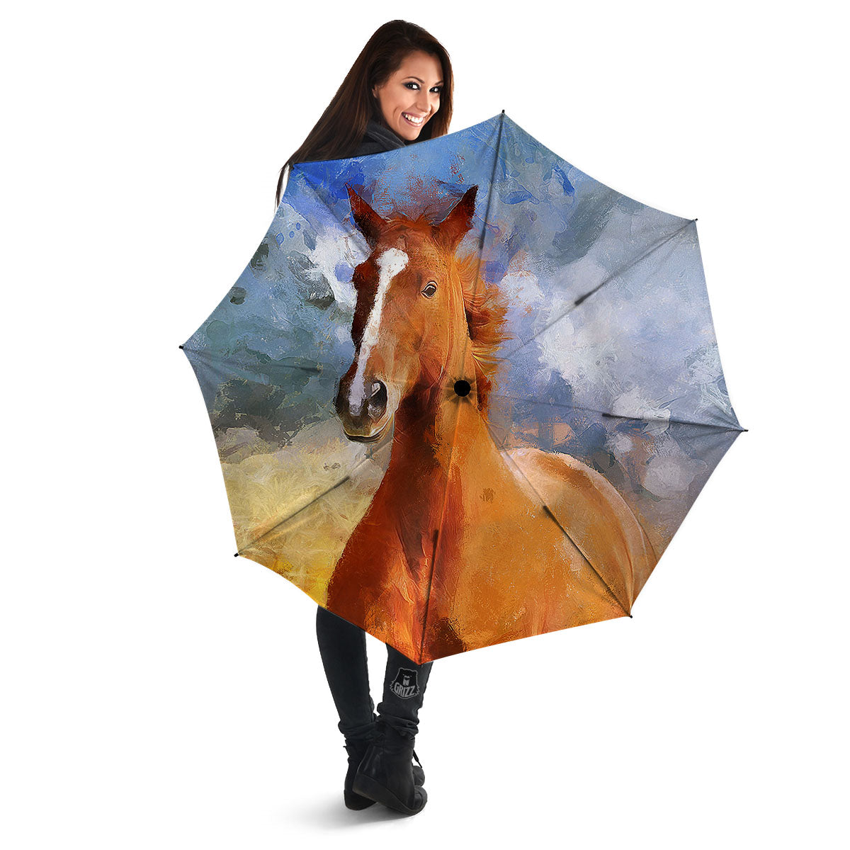 Painting Running Horses Print Umbrella-grizzshop