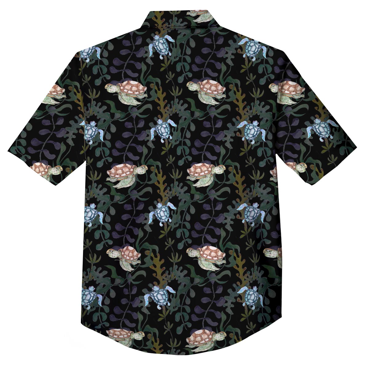 Painting Sea Turtle Print Pattern Button Up Shirt-grizzshop