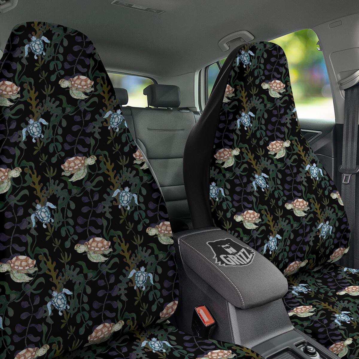 Painting Sea Turtle Print Pattern Car Seat Covers-grizzshop