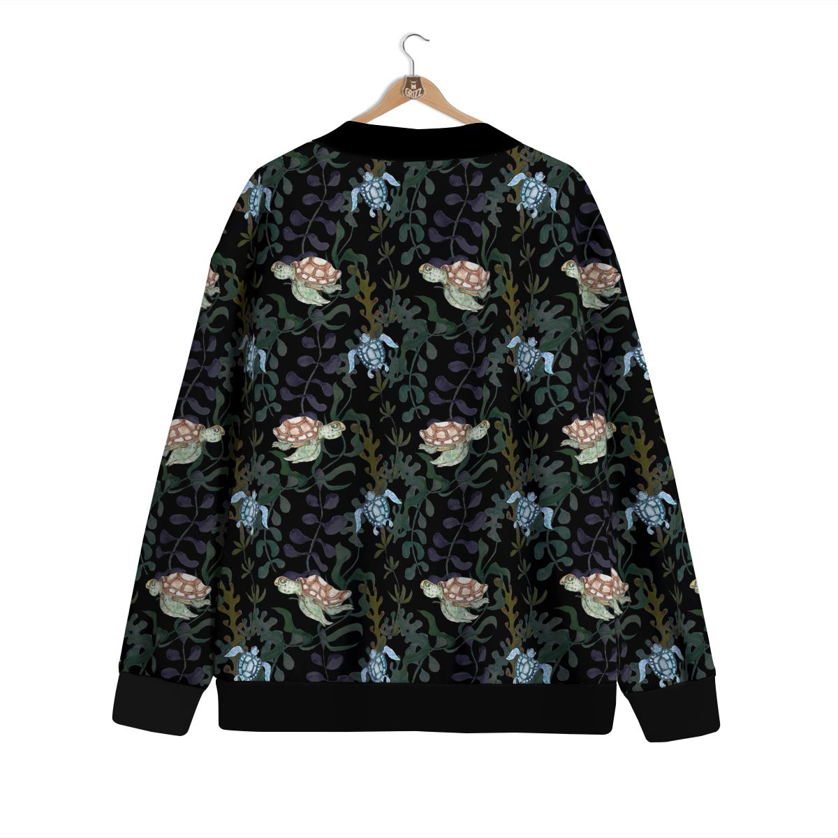 Painting Sea Turtle Print Pattern Cardigan-grizzshop